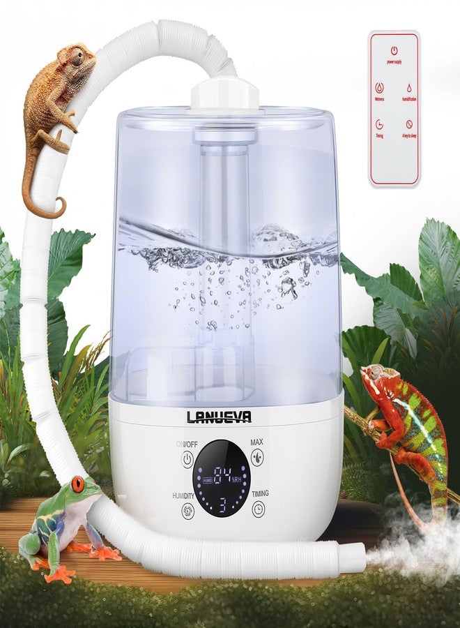 LANUEVA Reptile Humidifier with Humidity Control, Reptile Fogger with 4L Large Tank & Telescopic Hose for Terrariums, Remote Control & Touch Screen, Timing Function, for Reptiles, Green Plants (4L) - Image 1